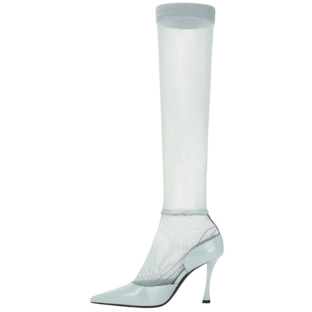 Givenchy Show Stocking Pumps in Grey 41 with Box Womens High Heels Boots Leather - Picture 6 of 16